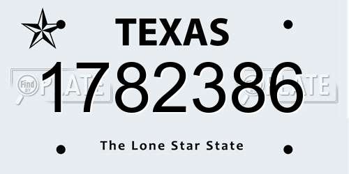 1782386 Texas License Plate