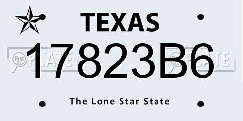 17823B6 Texas License Plate