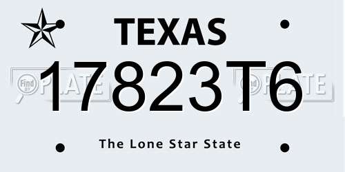 17823T6 Texas License Plate