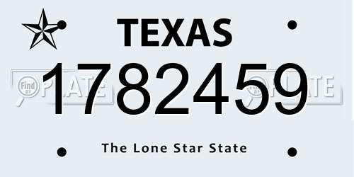 1782459 Texas License Plate