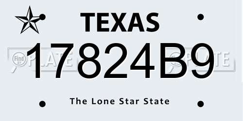 17824B9 Texas License Plate