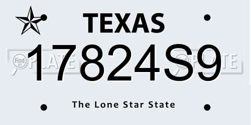 17824S9 Texas License Plate