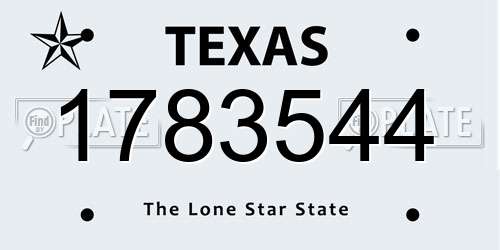 1783544 Texas License Plate