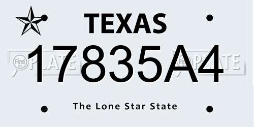 17835A4 Texas License Plate
