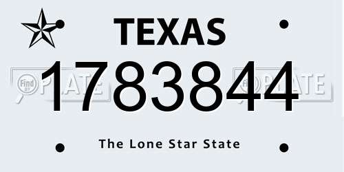 1783844 Texas License Plate