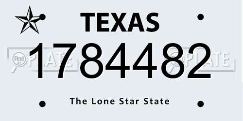 1784482 Texas License Plate