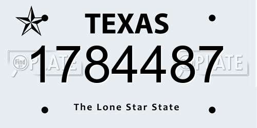 1784487 Texas License Plate