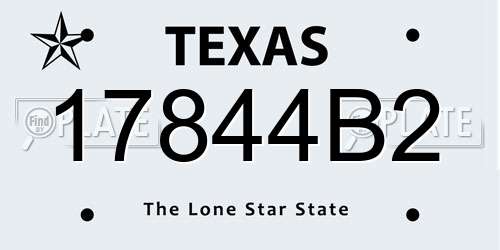 17844B2 Texas License Plate