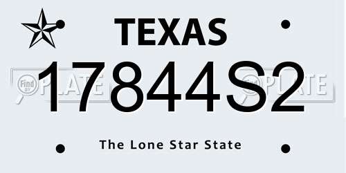 17844S2 Texas License Plate