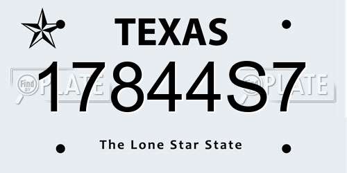 17844S7 Texas License Plate