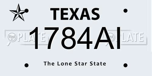 1784AI Texas License Plate