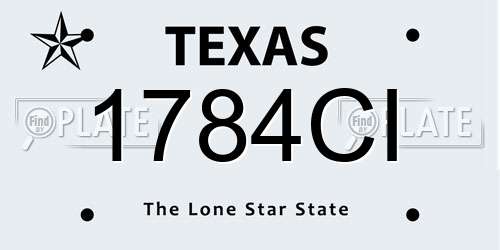 1784CI Texas License Plate