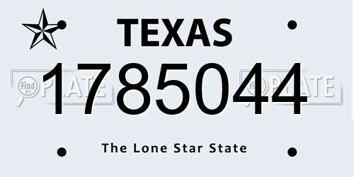 1785044 Texas License Plate