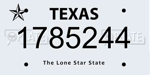 1785244 Texas License Plate