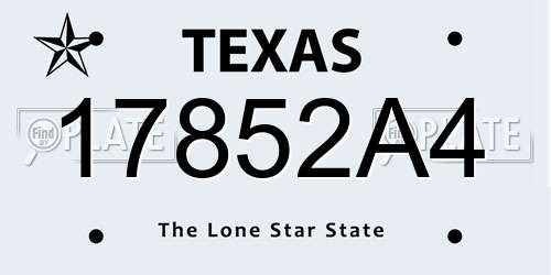 17852A4 Texas License Plate