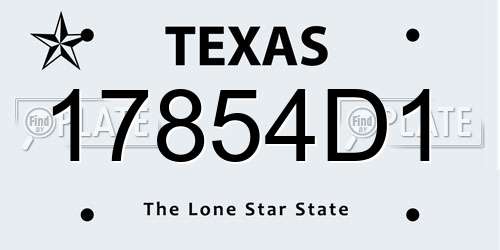 17854D1 Texas License Plate