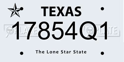 17854Q1 Texas License Plate