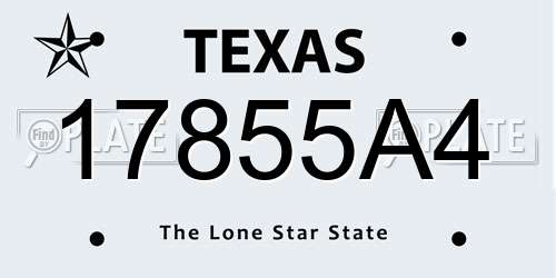 17855A4 Texas License Plate