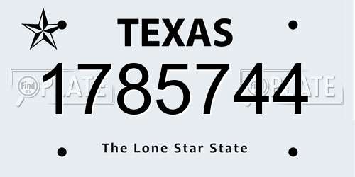 1785744 Texas License Plate