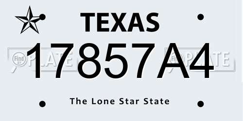 17857A4 Texas License Plate
