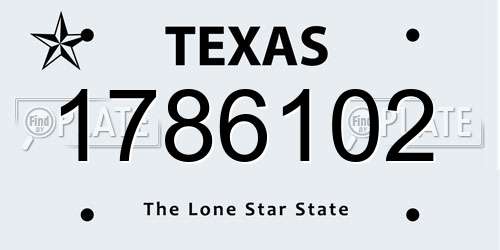 1786102 Texas License Plate