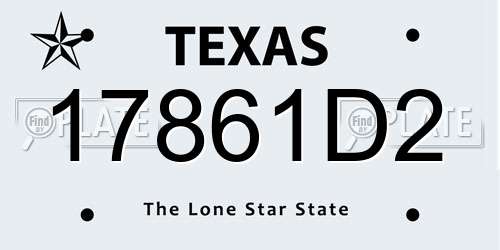 17861D2 Texas License Plate