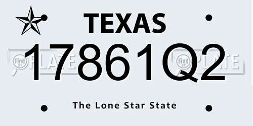 17861Q2 Texas License Plate