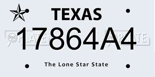 17864A4 Texas License Plate