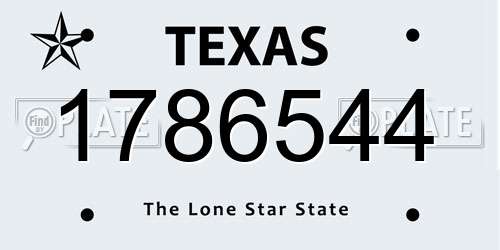 1786544 Texas License Plate