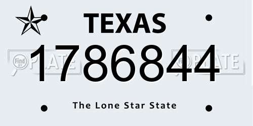 1786844 Texas License Plate