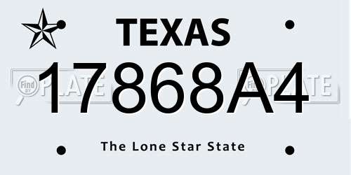 17868A4 Texas License Plate