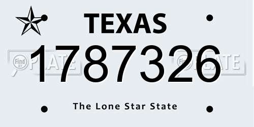 1787326 Texas License Plate