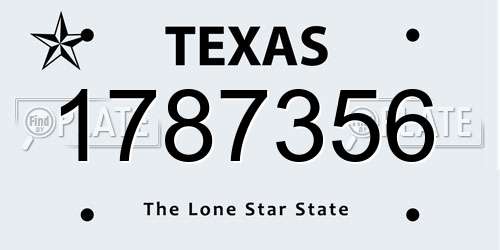 1787356 Texas License Plate