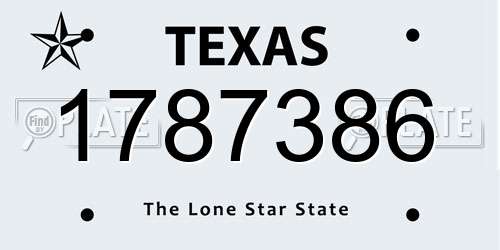 1787386 Texas License Plate
