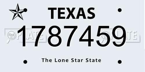 1787459 Texas License Plate