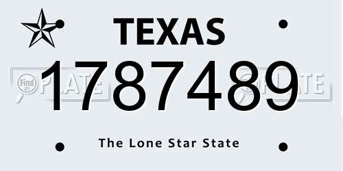 1787489 Texas License Plate
