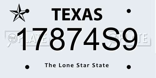 17874S9 Texas License Plate