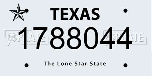 1788044 Texas License Plate