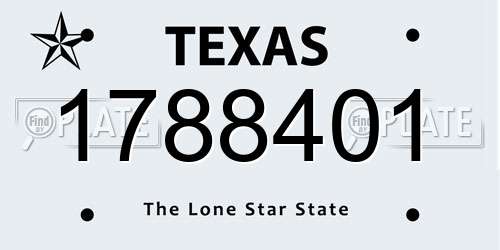 1788401 Texas License Plate