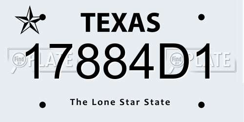 17884D1 Texas License Plate
