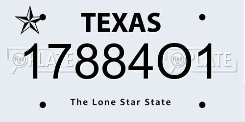 17884O1 Texas License Plate