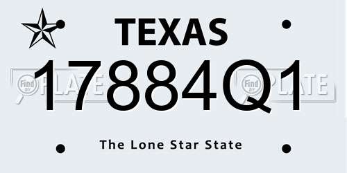17884Q1 Texas License Plate