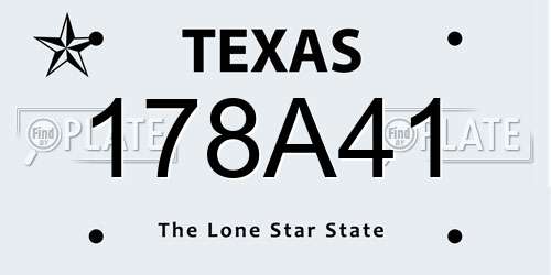 178A41 Texas License Plate