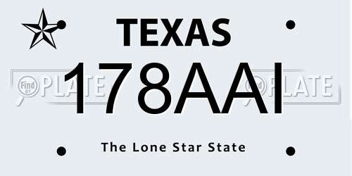 178AAI Texas License Plate