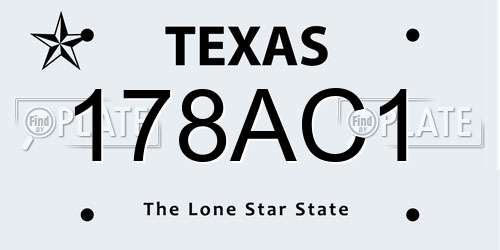 178AC1 Texas License Plate