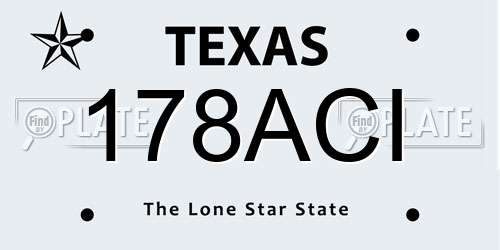 178ACI Texas License Plate