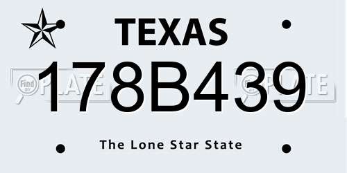 178B439 Texas License Plate