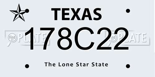 178C22 Texas License Plate