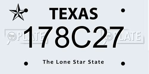 178C27 Texas License Plate