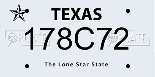 178C72 Texas License Plate